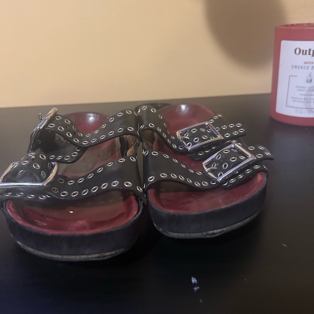 Isabel Marant Black and Silver Studded Sandals